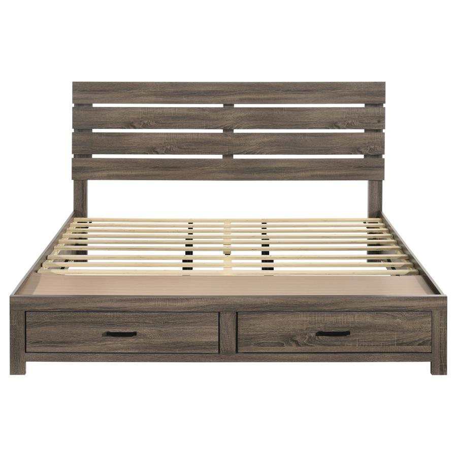 Brantford Wood Eastern King Storage Panel Bed Barrel Oak - 207040KE