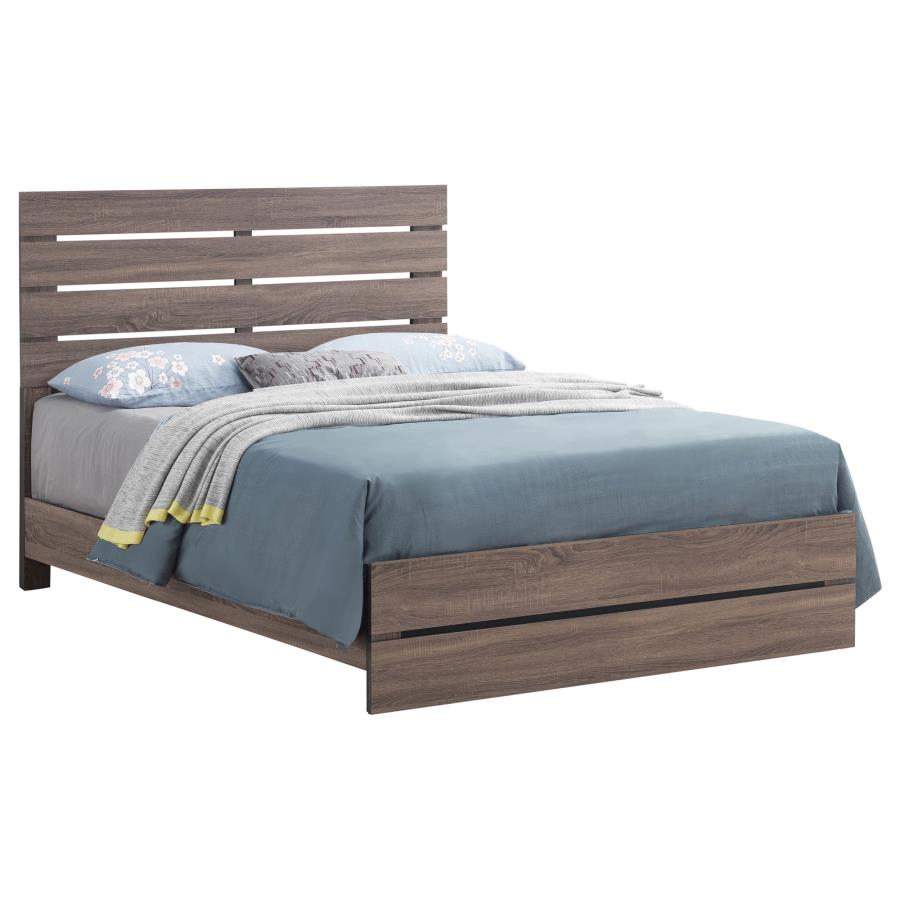 Brantford Wood Queen Panel Bed Barrel Oak - 207041Q