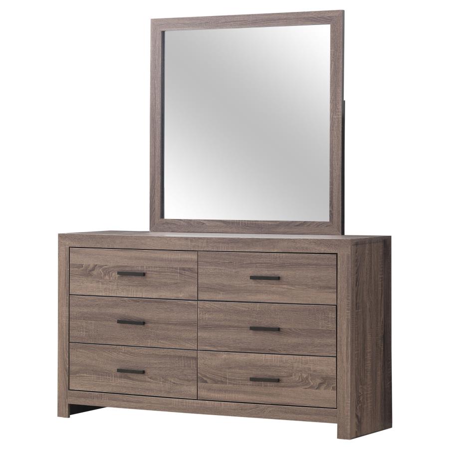 Brantford 6-drawer Dresser with Mirror Barrel Oak - 207043M