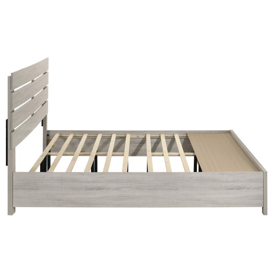 Brantford Wood Eastern King Storage Panel Bed Coastal White - 207050KE