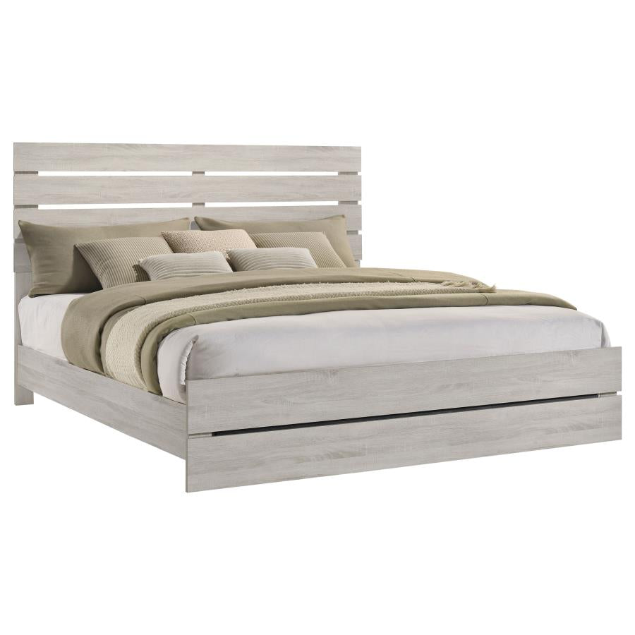Brantford Wood Eastern King Panel Bed Coastal White - 207051KE