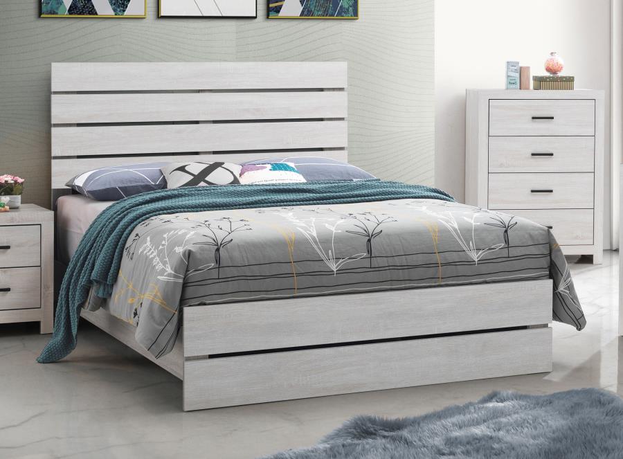 Brantford Wood Queen Panel Bed Coastal White - 207051Q
