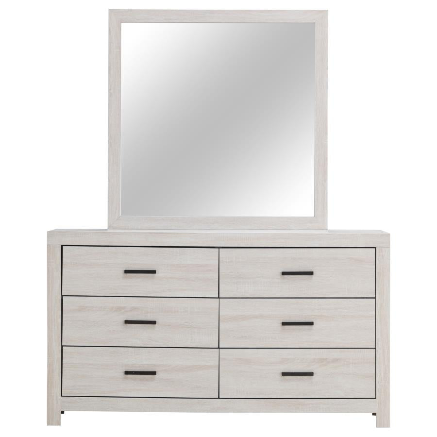 Brantford 6-drawer Dresser with Mirror Coastal White - 207053M