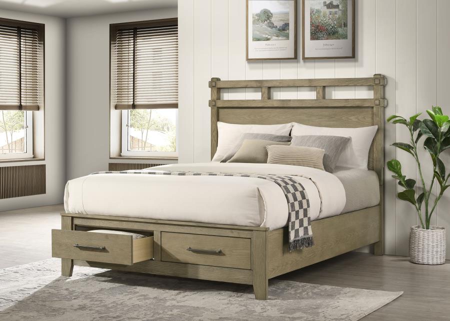 Hazlewood 59-inch Queen Panel Storage Bed Vineyard Oak - 207530Q