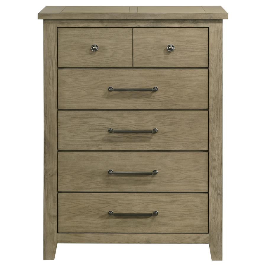 Hazlewood 5-drawer Bedroom Chest of Drawers Vineyard Oak - 207535