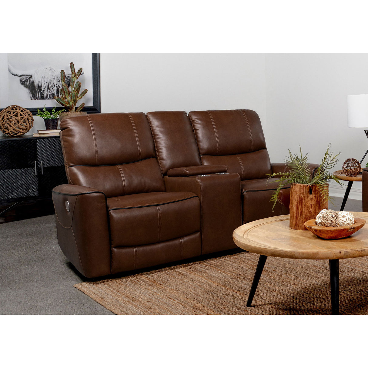 Denson - Power Reclining Loveseat With Console And USB Port