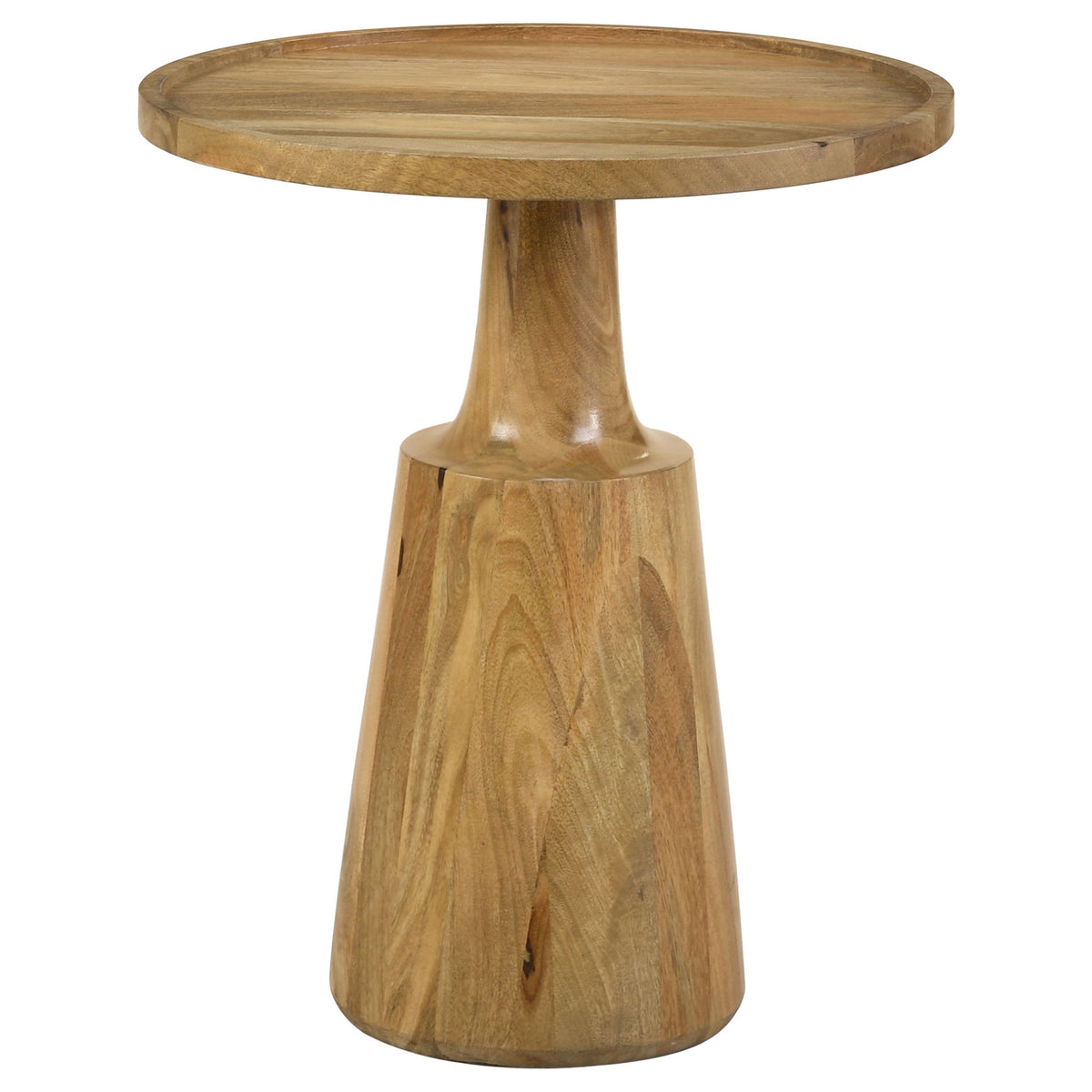 Pedestal Accent Table With Round Lipped Top