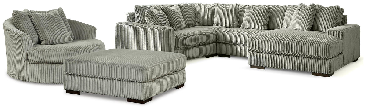 Lindyn 4-Piece Sectional, Chair and Ottoman - 21105U11