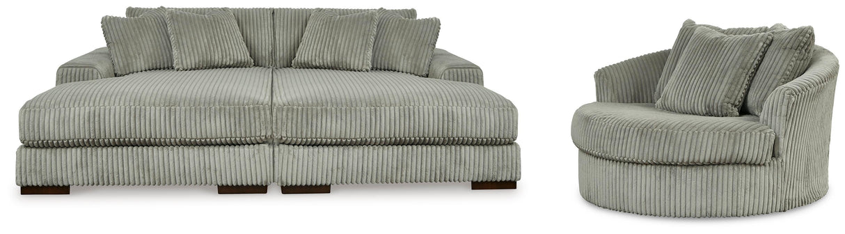Lindyn Super Chaise with Oversized Swivel Chair - 21105U5