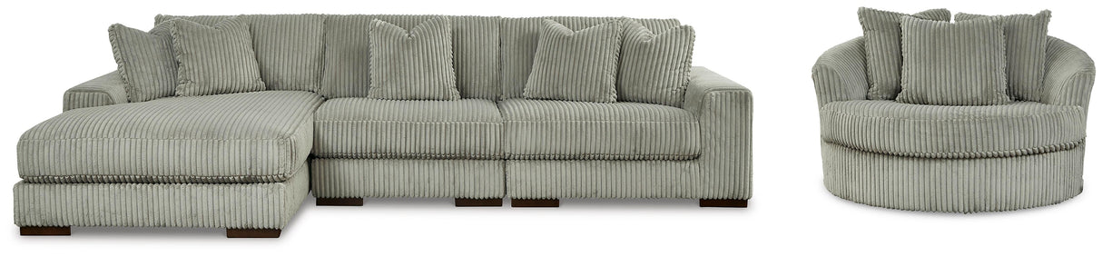Lindyn 3-Piece Sectional and Oversized Swivel Accent Chair - 21105U6