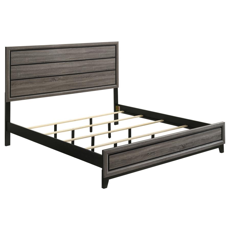 Watson Wood Eastern King Panel Bed Grey Oak - 212421KE