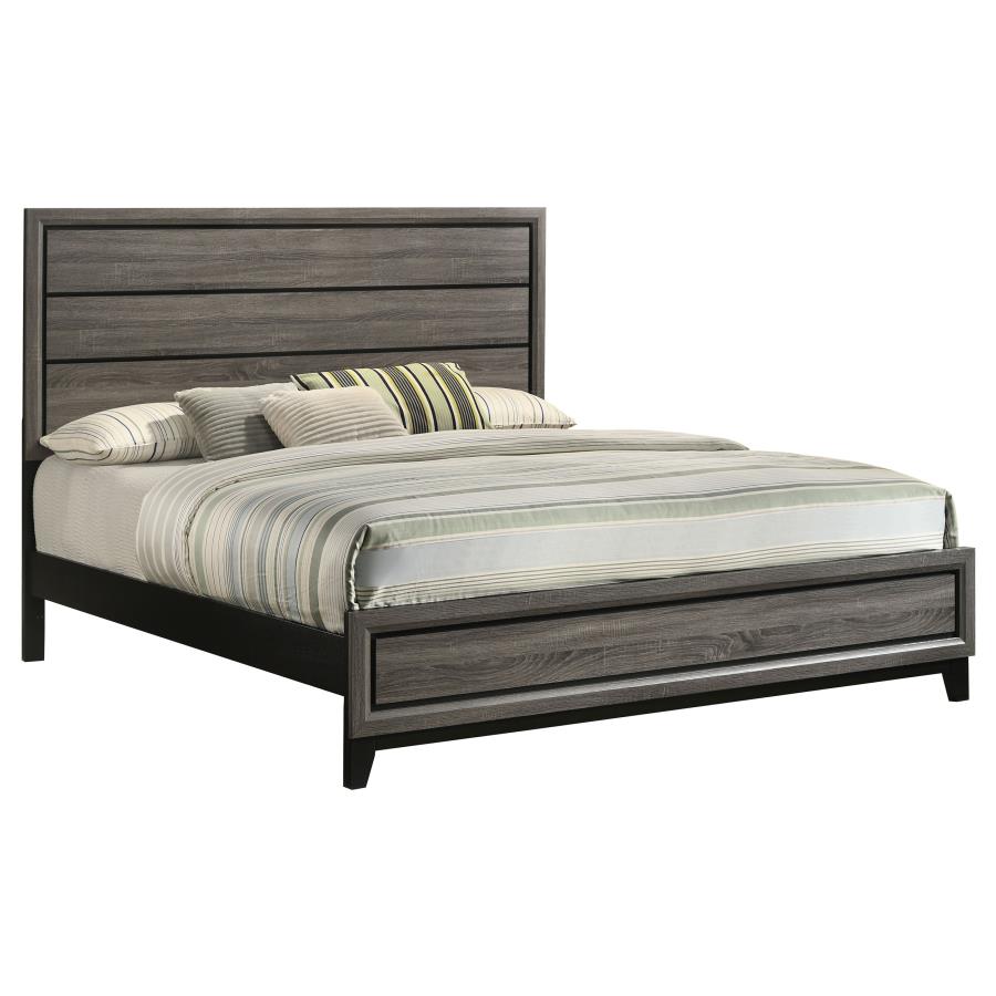 Watson Wood Eastern King Panel Bed Grey Oak - 212421KE