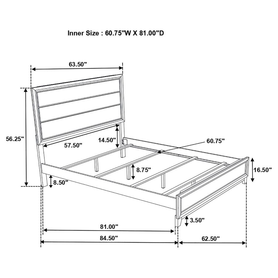 Watson Wood Queen Panel Bed Grey Oak - 212421Q