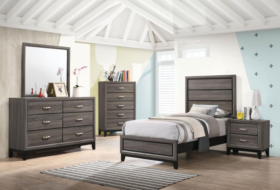 Watson 5-piece Twin Bedroom Set Grey Oak - 212421T-S5