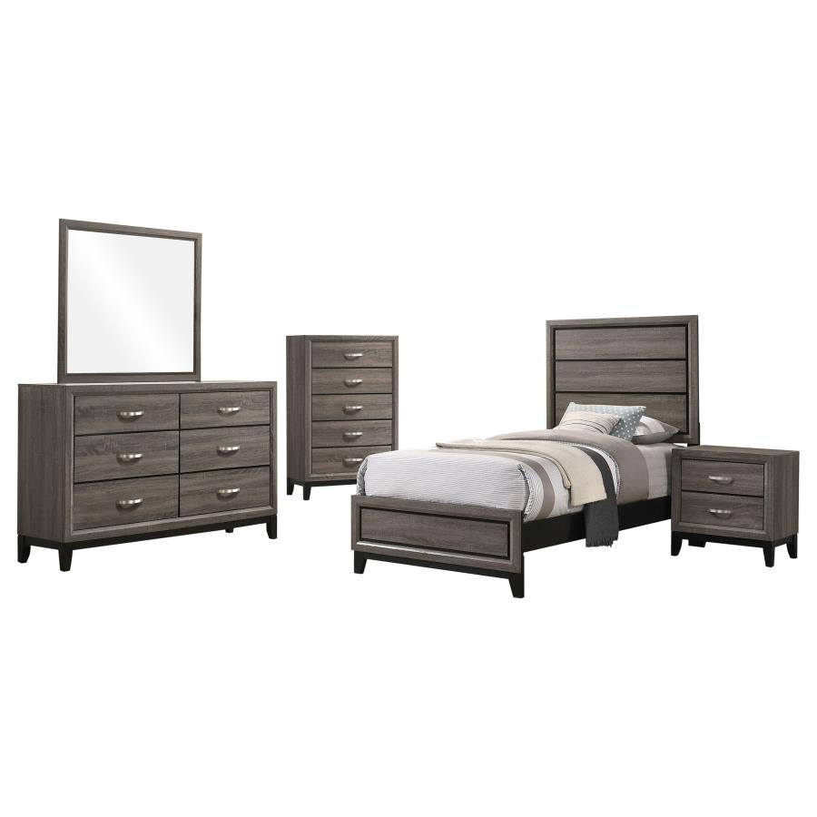 Watson 5-piece Twin Bedroom Set Grey Oak - 212421T-S5
