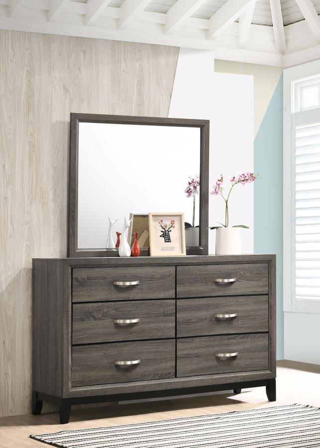 Watson 6-drawer Dresser with Mirror Grey Oak - 212423M