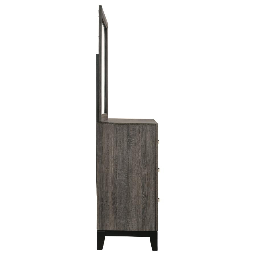 Watson 6-drawer Dresser with Mirror Grey Oak - 212423M