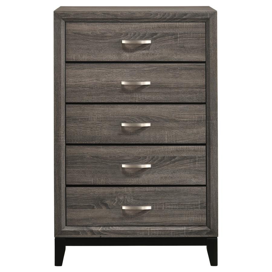 Watson 5-drawer Bedroom Chest Grey Oak - 212425