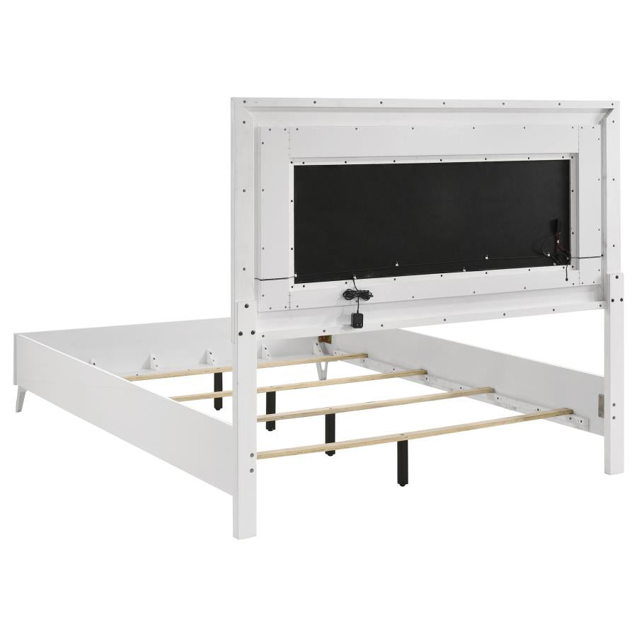Cassia 5-piece Queen LED Bedroom Set White High Gloss - 215791Q-S5