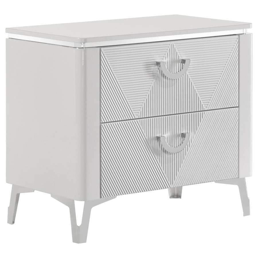 Cassia 5-piece Queen LED Bedroom Set White High Gloss - 215791Q-S5