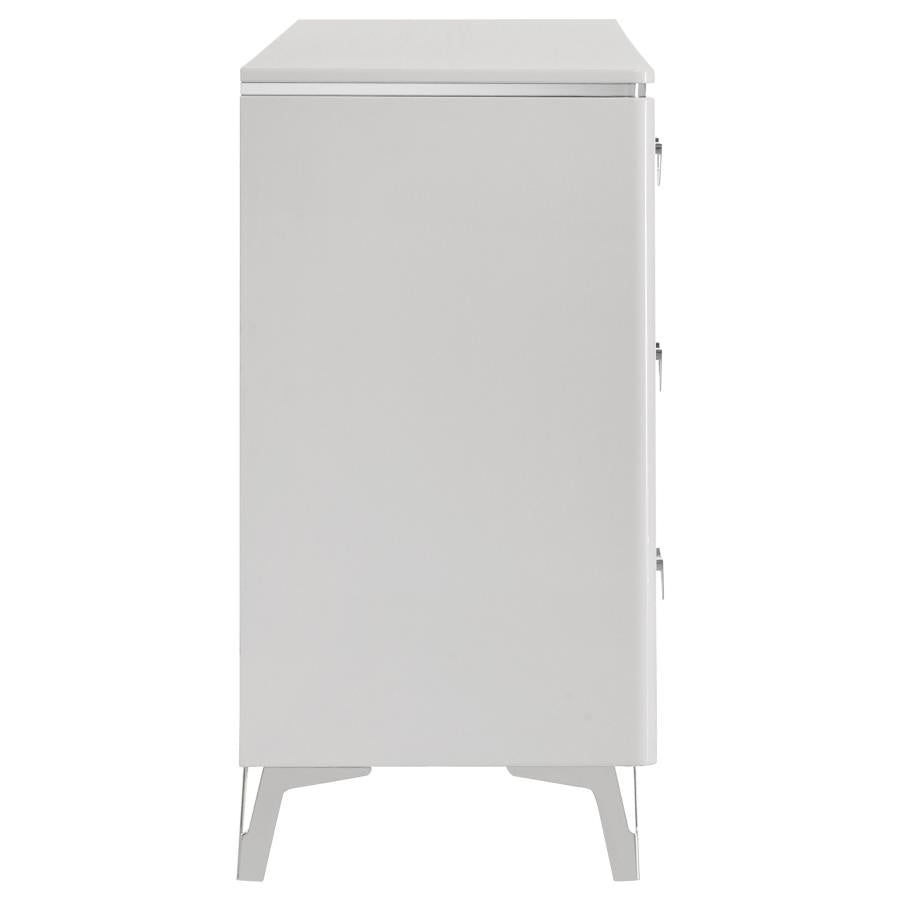 Cassia 6-drawer Bedroom Dresser Cabinet White High Gloss - 215793