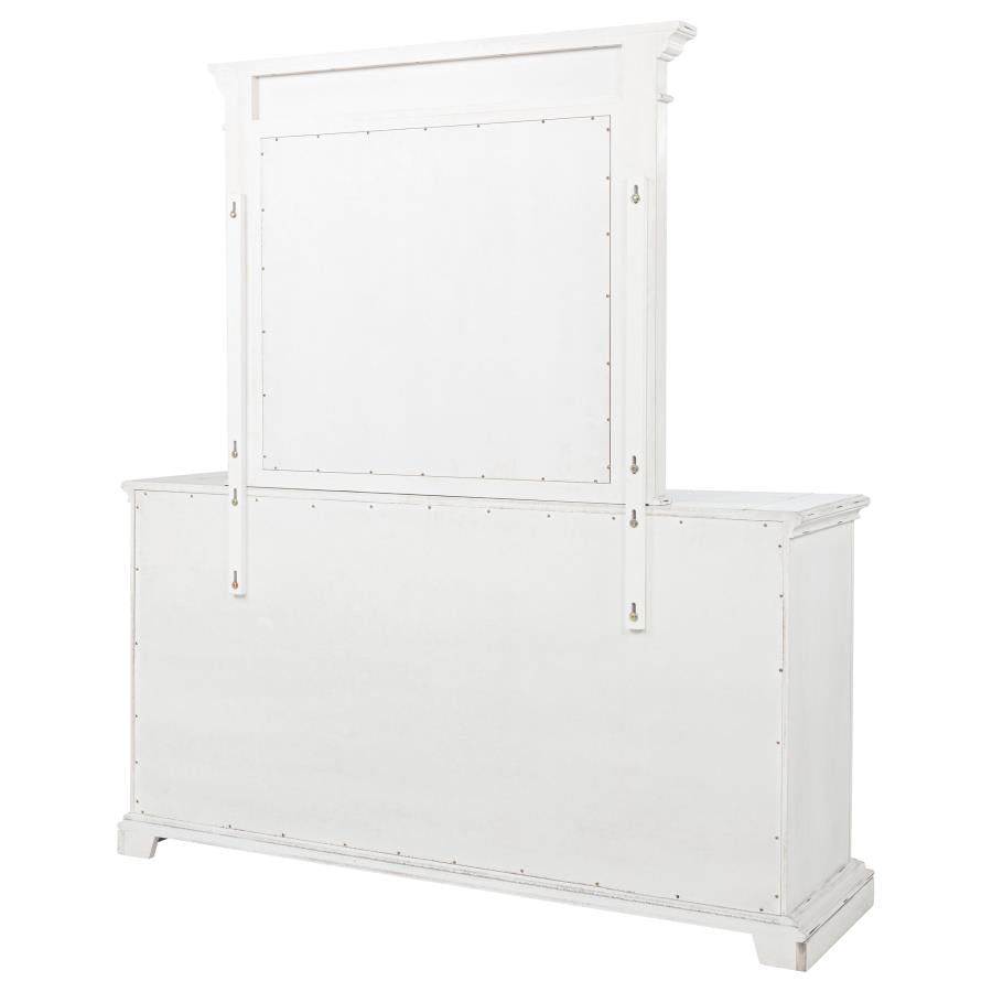 McKinney 6-drawer Bedroom Dresser with Mirror Vintage White - 215873M