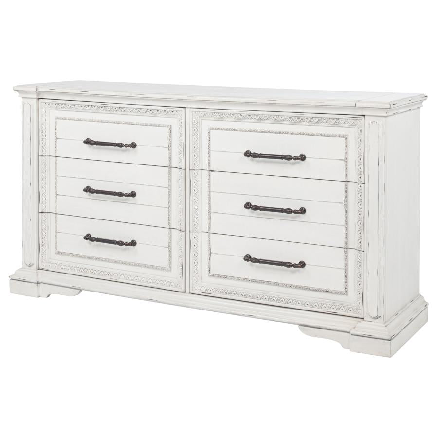 McKinney 6-drawer Bedroom Dresser Cabinet Vintage White - 215873