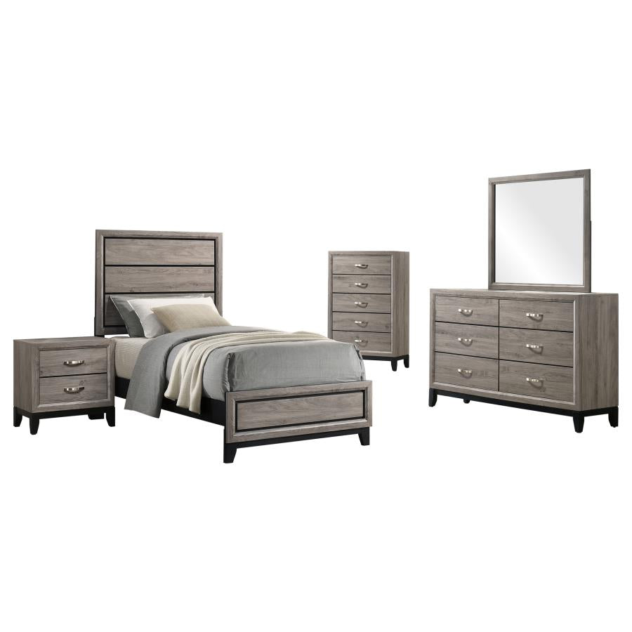 Watson Five-piece Twin Bedroom Set Light Taupe - 215911T-S5