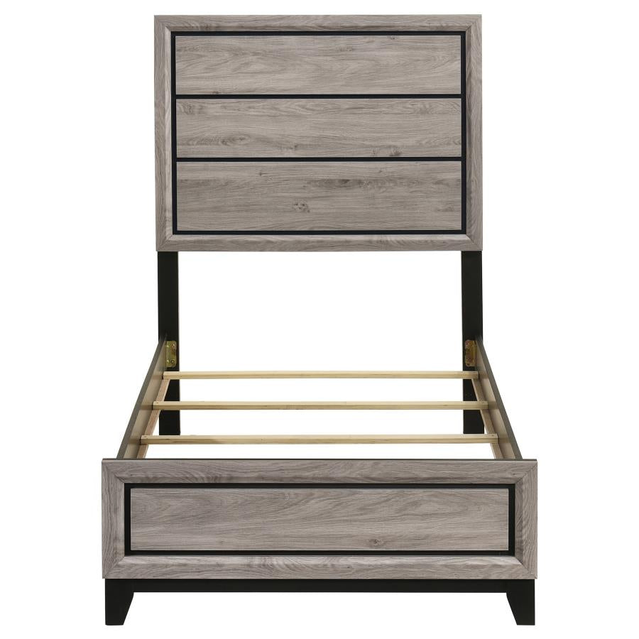 Watson Wood Twin Panel Bed Light Taupe - 215911T