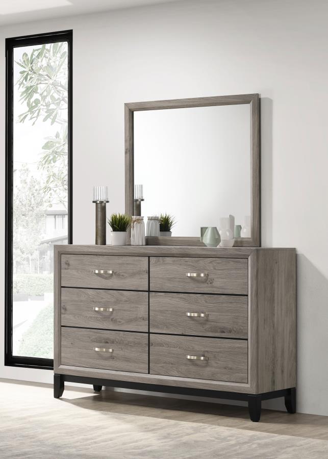Watson 6-drawer Bedroom Dresser and Mirror Light Taupe - 215913M