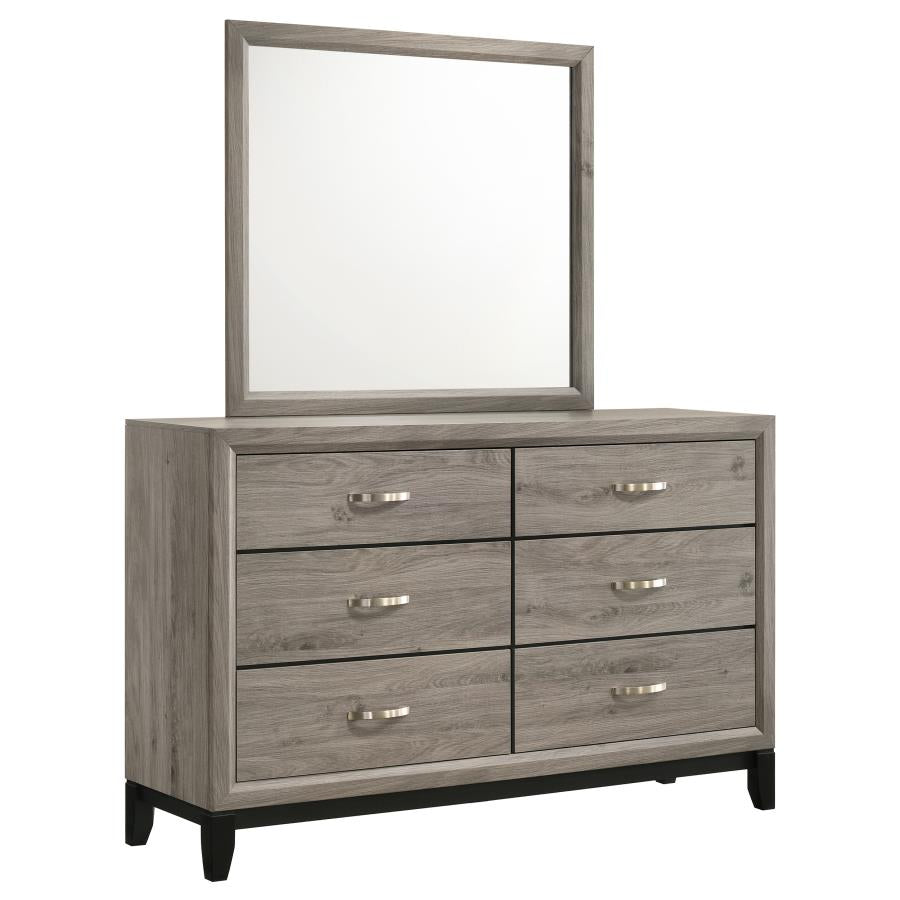 Watson 6-drawer Bedroom Dresser and Mirror Light Taupe - 215913M