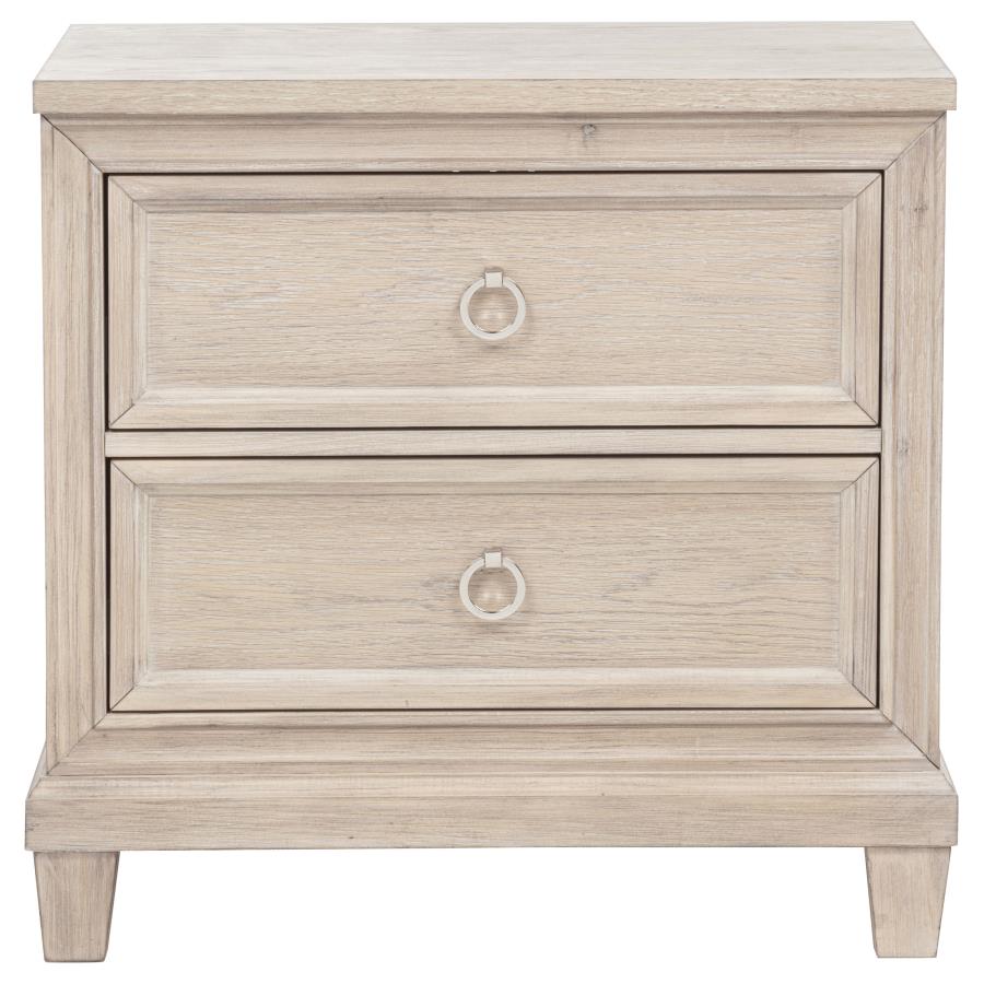 Pembroke 2-drawer Nightstand Bedside Table Washed Oak - 215922