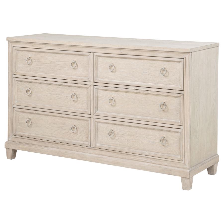 Pembroke 6-drawer Bedroom Dresser Cabinet Washed Oak - 215923