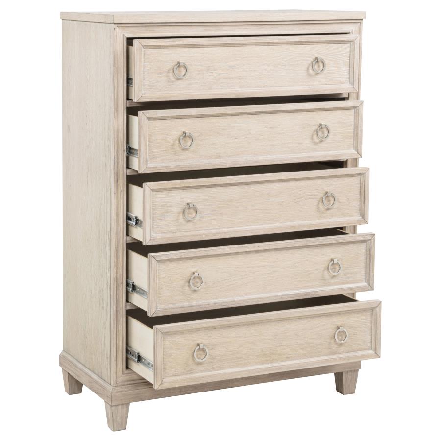 Pembroke 5-drawer Chest of Drawers Washed Oak - 215925