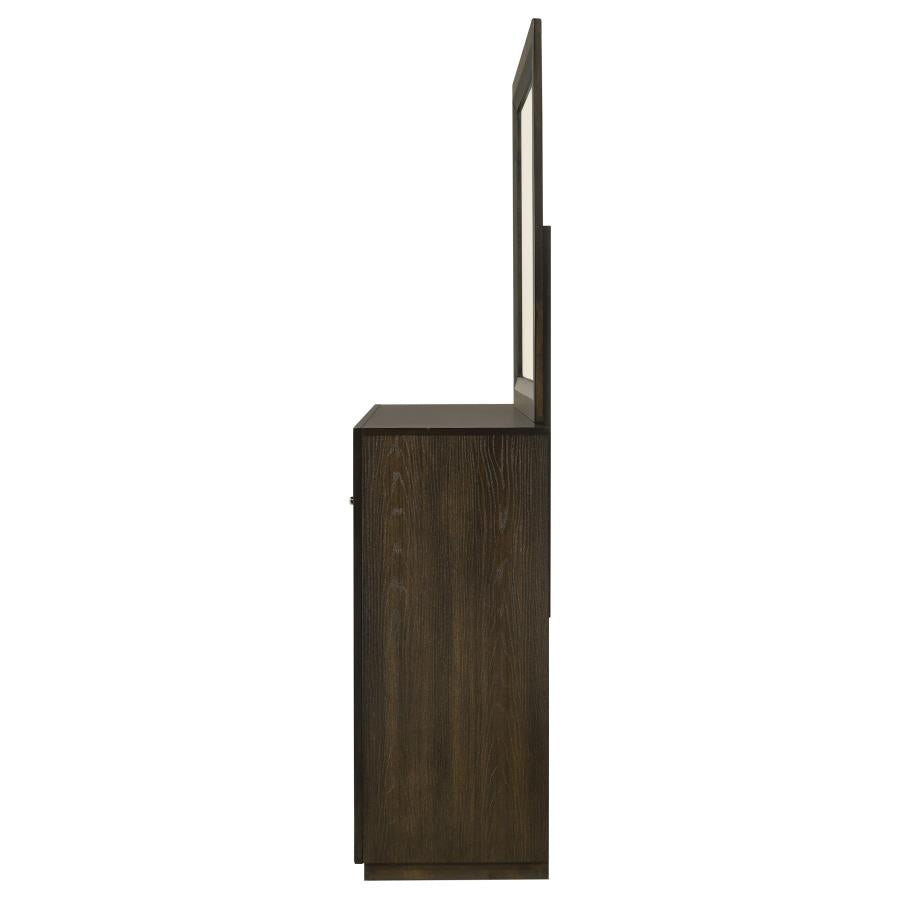 Atlas 7-drawer Bedroom Dresser and Mirror Set Dark Oak - 215973M