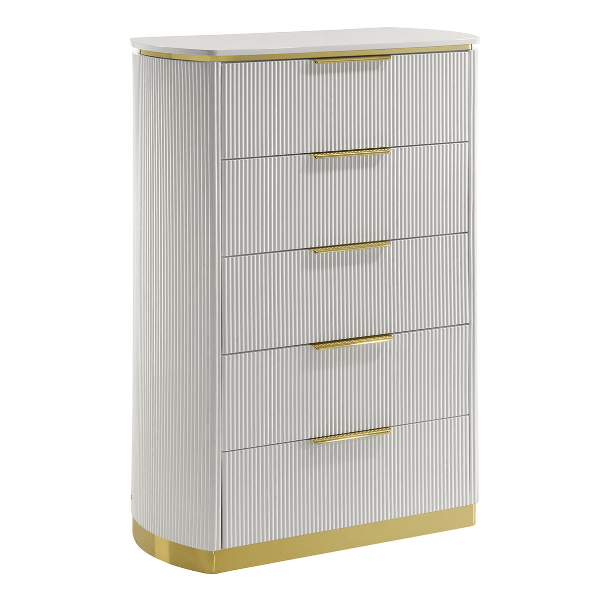 Giovanni - 5 Drawer Chest - White