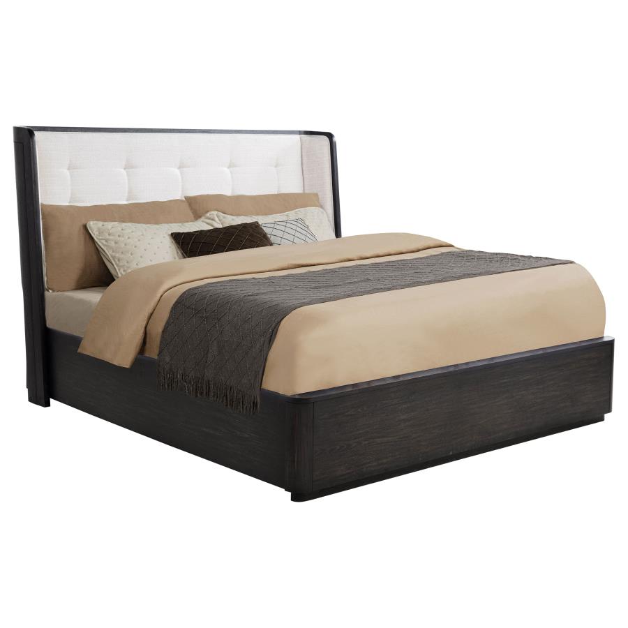 Leandro 55-inch California King Wingback Bed Burnished Black - 222491KW