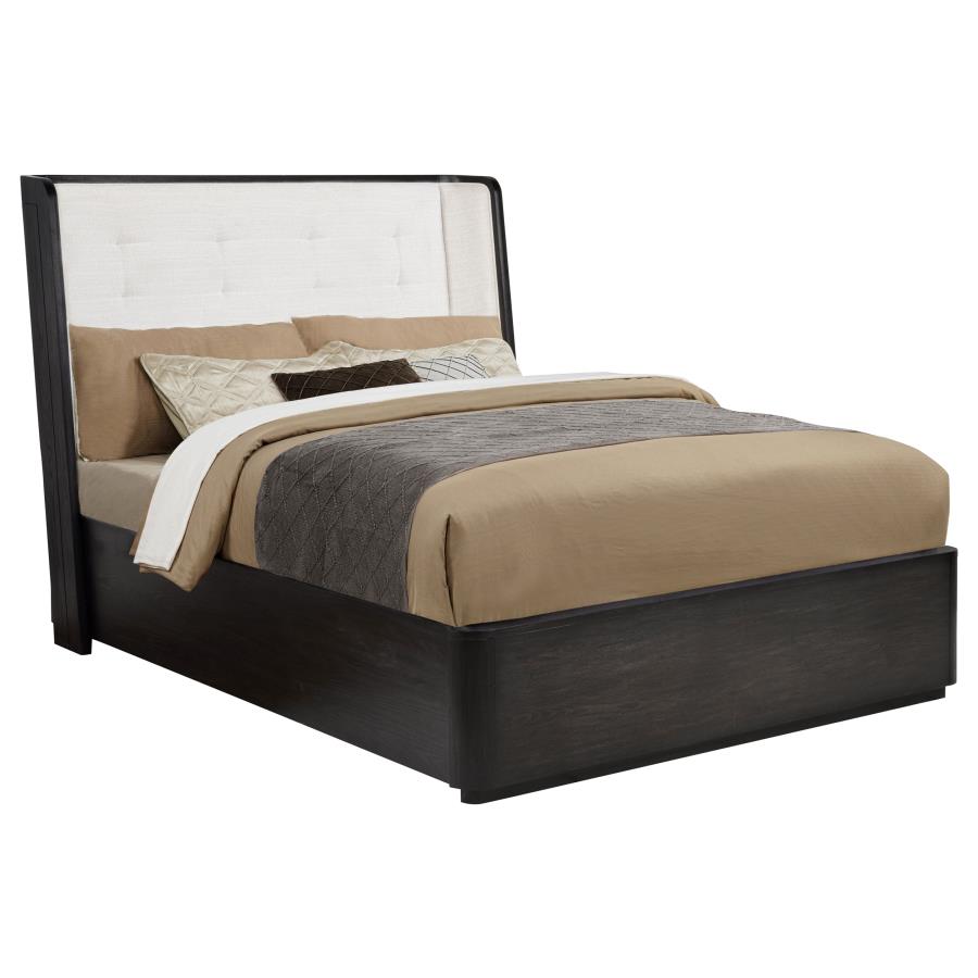 Leandro 55-inch Queen Wingback Bed Burnished Black - 222491Q