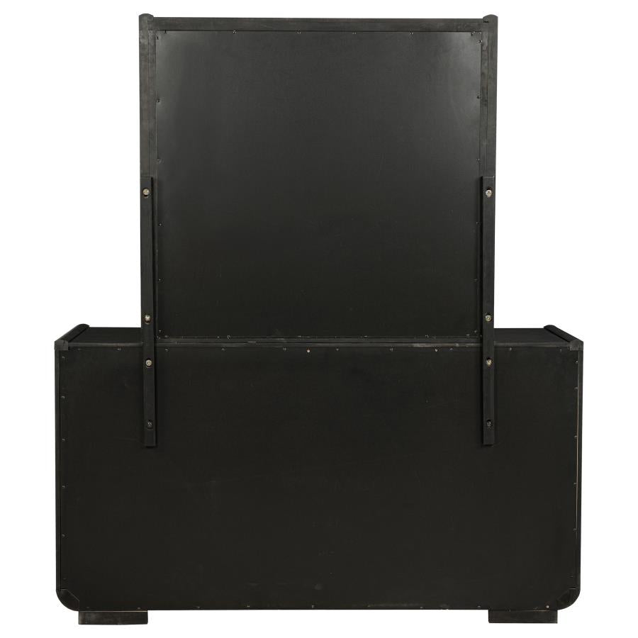 Leandro 8-drawer Bedroom Dresser with Mirror Burnished Black - 222493M