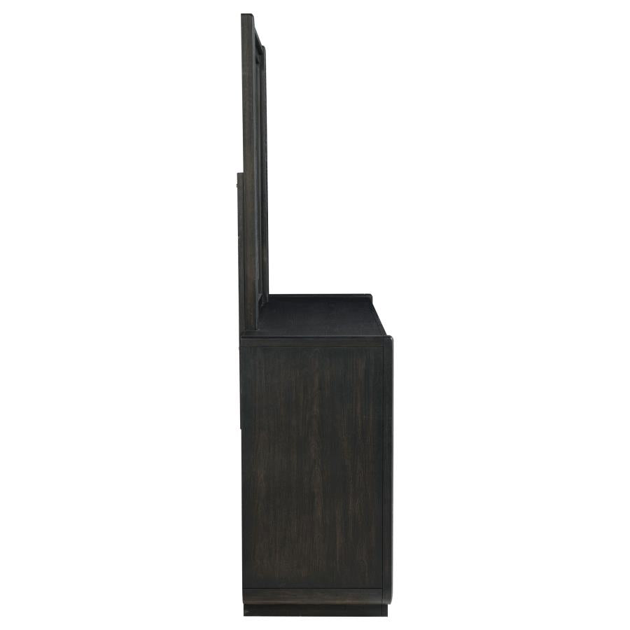 Leandro 8-drawer Bedroom Dresser with Mirror Burnished Black - 222493M