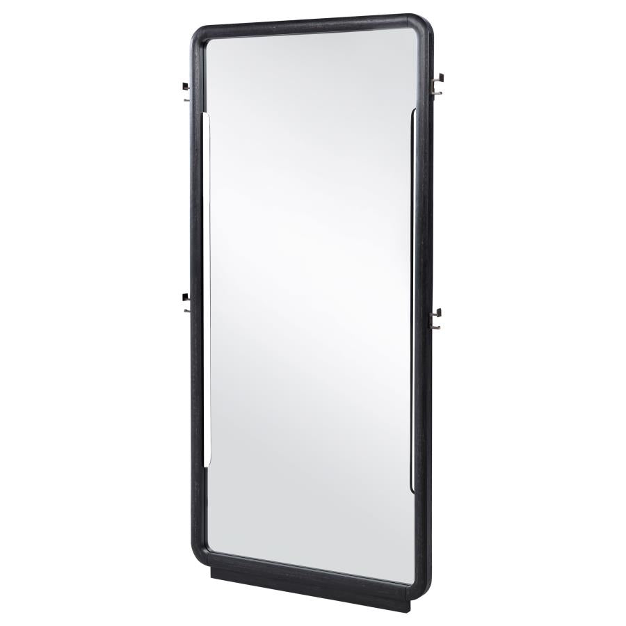 Leandro 76-inch Full Length Floor Mirror Burnished Black - 222498