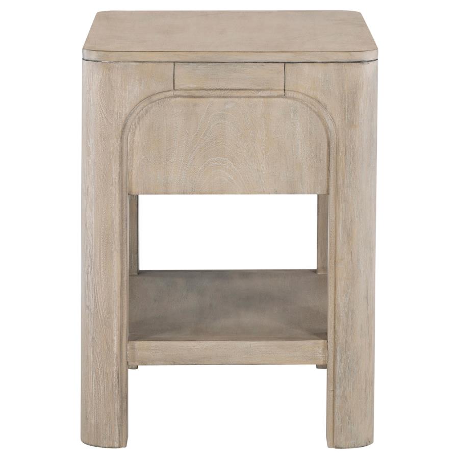 Solano 1-drawer Nightstand Bedside Table Weathered Mango - 222522