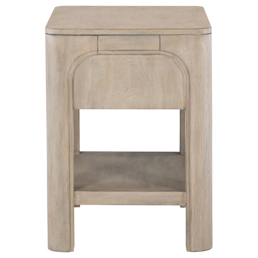Solano 1-drawer Nightstand Bedside Table Weathered Mango - 222522