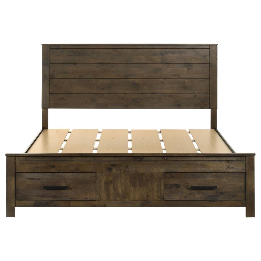 Woodmont Eastern King Storage Bed Rustic Golden Brown - 222631KE