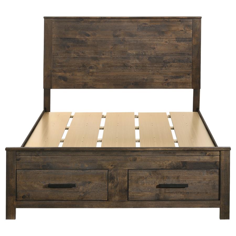 Woodmont Wood Queen Storage Panel Bed Rustic Golden Brown - 222631Q