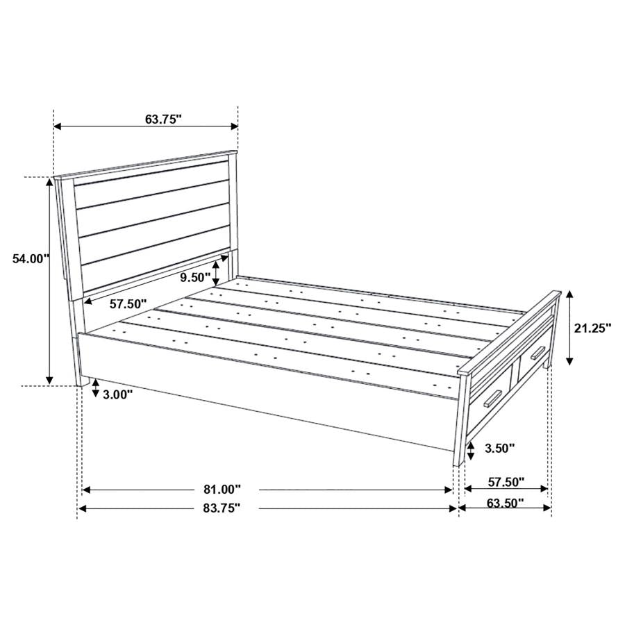 Woodmont Wood Queen Storage Panel Bed Rustic Golden Brown - 222631Q