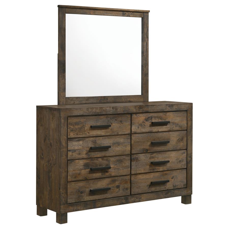 Woodmont 8-drawer Dresser with Mirror Rustic Golden Brown - 222633M