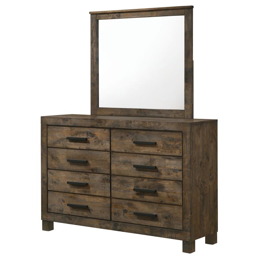 Woodmont 8-drawer Dresser with Mirror Rustic Golden Brown - 222633M