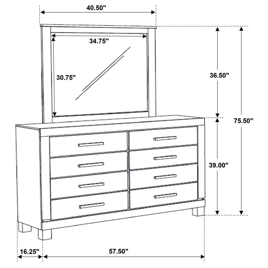 Woodmont 8-drawer Dresser with Mirror Rustic Golden Brown - 222633M