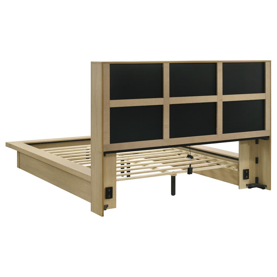 Hendricks Queen Bookcase Headboard Platform Bed Light Oak - 222650Q